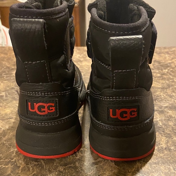 UGG Kids Black Boots with Red Soles - Picture 3 of 5
